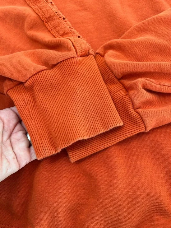 Daily Practice by Anthropologie Robyn Crocheted Hoodie Women's 3X Orange - Picture 5 of 15